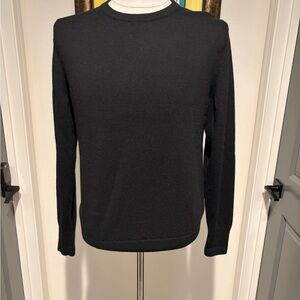 Banana Republic Mens Black Fine Marino Wool Knit Sweater